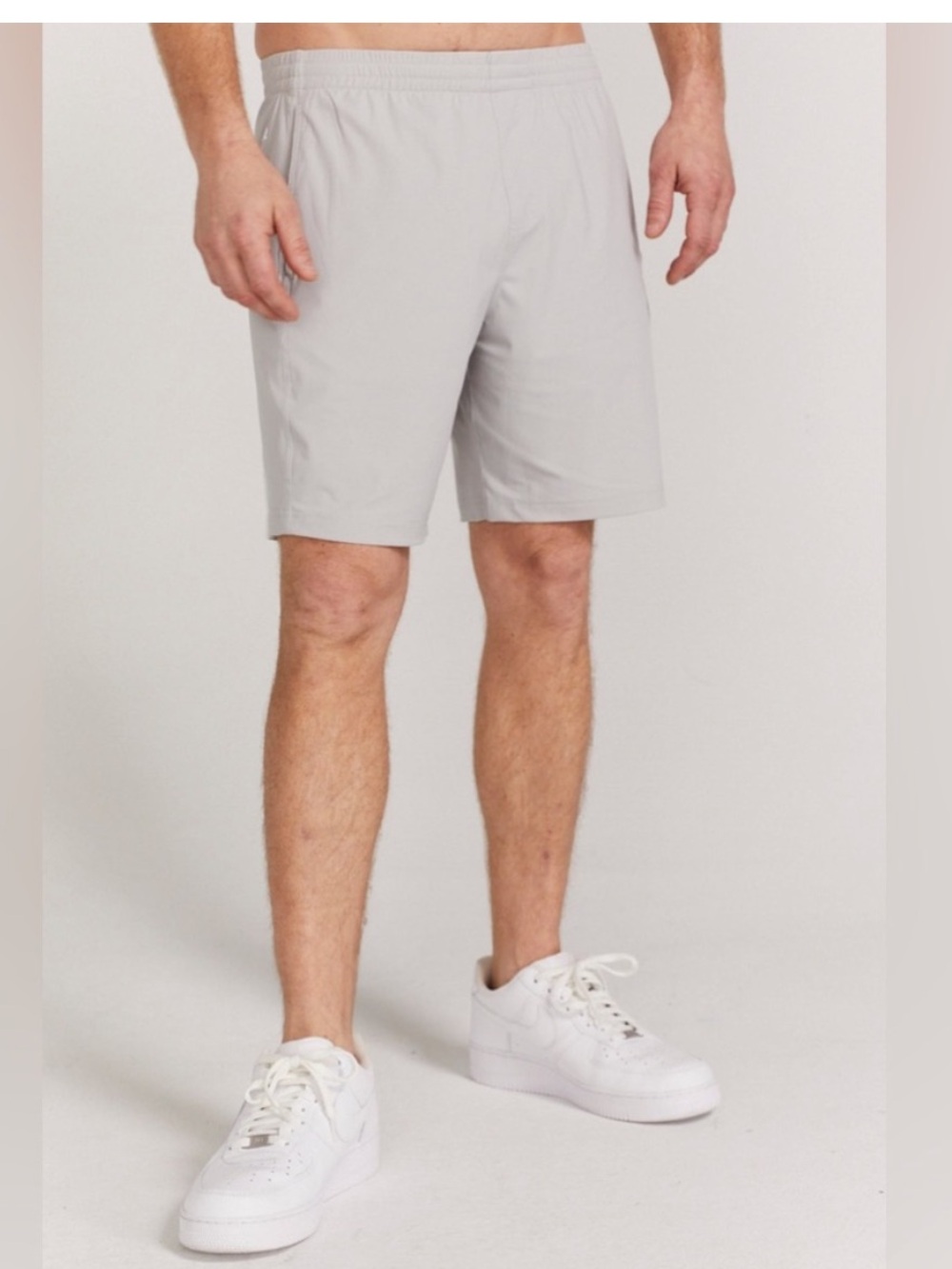 Men's Redvanley Byron Athletic Light Gray Active Shorts - Elastic Waist